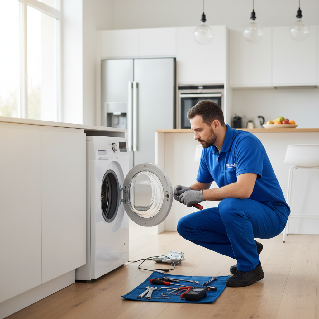 Homeora technician working on an appliance in a Denver home